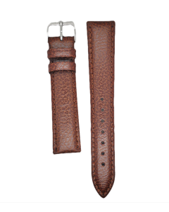 18mm Brown Padded Scratched Style Leather Watch Band