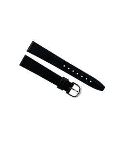 14mm Black Plain Stitched Style Leather Watch Bands