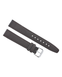 16mm Brown Plain Stitched Style Leather Watch Band