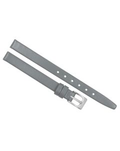 6mm Grey Plain Smooth Leather Watch Band