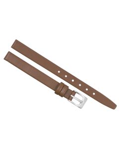 8mm Light Brown Plain Smooth Leather Watch Band