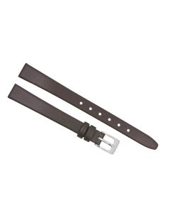 10mm Brown Plain Smooth Leather Watch Band