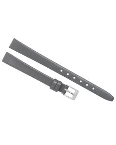 10mm Grey Plain Smooth Leather Watch Band