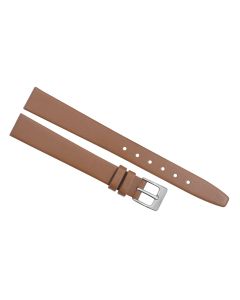 12mm Light Brown Plain Smooth Leather Watch Band