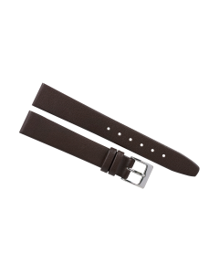 14mm Brown Plain Smooth Leather Watch Band