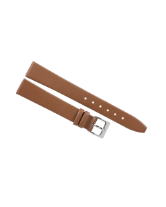 14mm Light Brown Plain Smooth Leather Watch Band