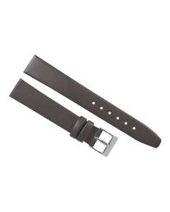 16mm Brown Plain Smooth Leather Watch Band