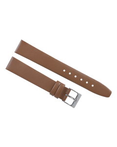 16mm Light Brown Plain Smooth Leather Watch Band