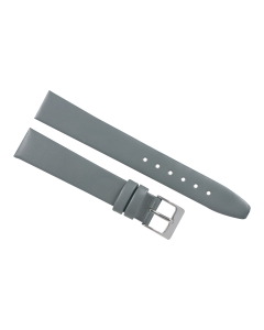 16mm Grey Plain Smooth Leather Watch Band