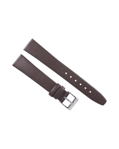 17mm Brown Plain Smooth Leather Watch Band