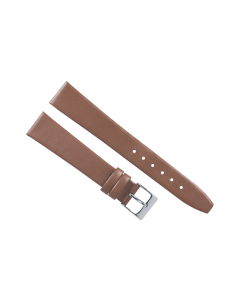17mm Light Brown Plain Smooth Leather Watch Band