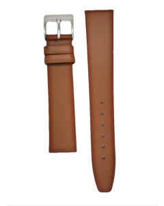 18mm Light Brown Plain Smooth Leather Watch Band