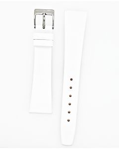 19mm White Plain Smooth Leather Watch Band