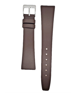 19mm Brown Plain Smooth Leather Watch Band