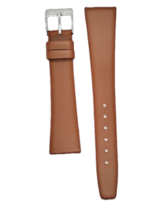 19mm Light Brown Plain Smooth Leather Watch Band