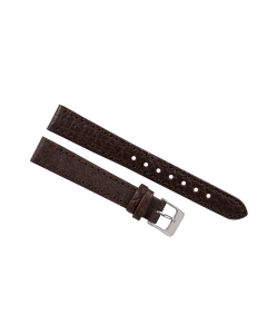 14mm Brown Flat Scratched Stitched Leather Watch Band