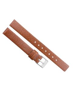 12mm Light Brown Flat Scratched Style Leather Watch Band