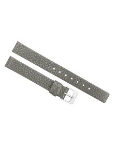 12mm Grey Flat Scratched Style Leather Watch Band