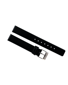 14mm Black Flat Scratched Style Leather Watch Band