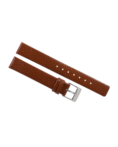 14mm Light Brown Flat Scratched Style Leather Watch Band