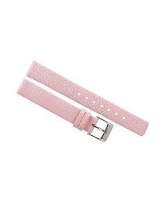 14mm Pink Flat Scratched Style Leather Watch Band