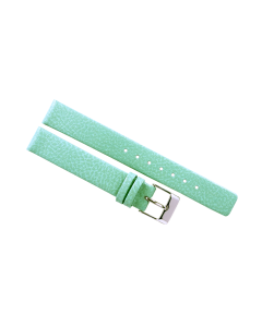 14mm Mint Green Flat Scratched Style Leather Watch Band