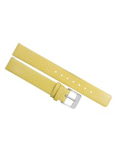 14mm Yellow Flat Scratched Style Leather Watch Band