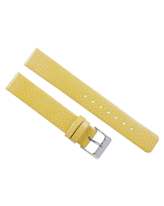16mm Yellow Flat Scratched Style Leather Watch Band