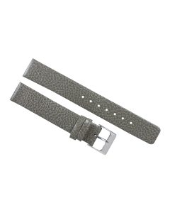 16mm Grey Flat Scratched Style Leather Watch Band