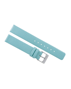 16mm Light Blue Flat Scratched Style Leather Watch Band