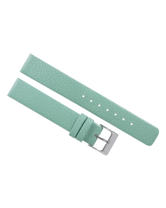 16mm Mint Green Flat Scratched Style Leather Watch Band