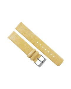 18mm Yellow Flat Scratched Style Leather Watch Band