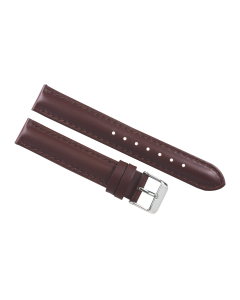 16mm Medium Brown Smooth Extreme Padded Stitched Leather Watch Band