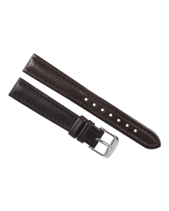 16mm Brown Heavy Padded Scratched Print Leather Watch Band