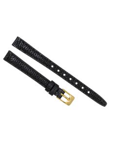 10mm Black Genuine Lizard Leather Watch Bands