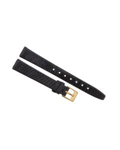 12mm Black Genuine Lizard Leather Watch Bands