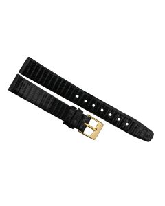 14mm Black Genuine Lizard Leather Watch Bands