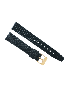 16mm Black Genuine Lizard Leather Watch Band