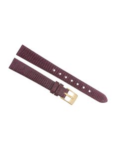 12mm Burgundy Flat Genuine Lizard Leather Watch Band
