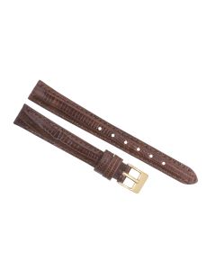 12mm Brown Padded Genuine Crocodile Leather Watch Band