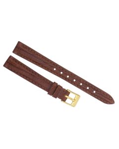 12mm Medium Brown Padded Genuine Crocodile Leather Watch Band