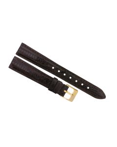 14mm Brown Padded Genuine Crocodile Leather Watch Band
