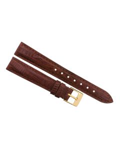 14mm Medium Brown Padded Genuine Crocodile Leather Watch Band