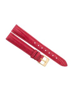 14mm Red Padded Genuine Crocodile Leather Watch Band