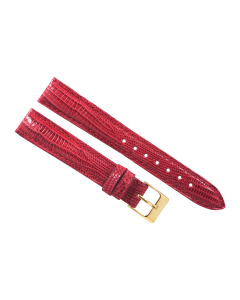 16mm Red Padded Genuine Crocodile Leather Watch Band