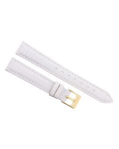 14mm White Genuine Intense Lizard Leather Watch Band