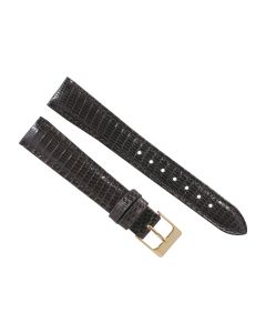 17mm Brown Stitched Intense Lizard Print Leather Watch Band