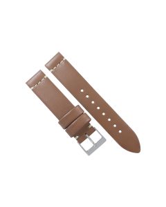 18mm Light Brown Smooth Leather Horizonal Stitched Watch Band