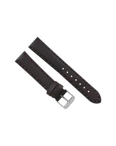 18mm Brown Scratched Stitched Leather Watch Band
