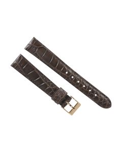 17mm Brown Handmade Stitched Alligator Leather Watch Band